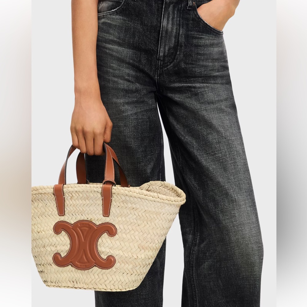 CELINE TEEN CLASSIC PANIER IN PALM LEAVES AND CALFSKIN - Picture 14 of 15